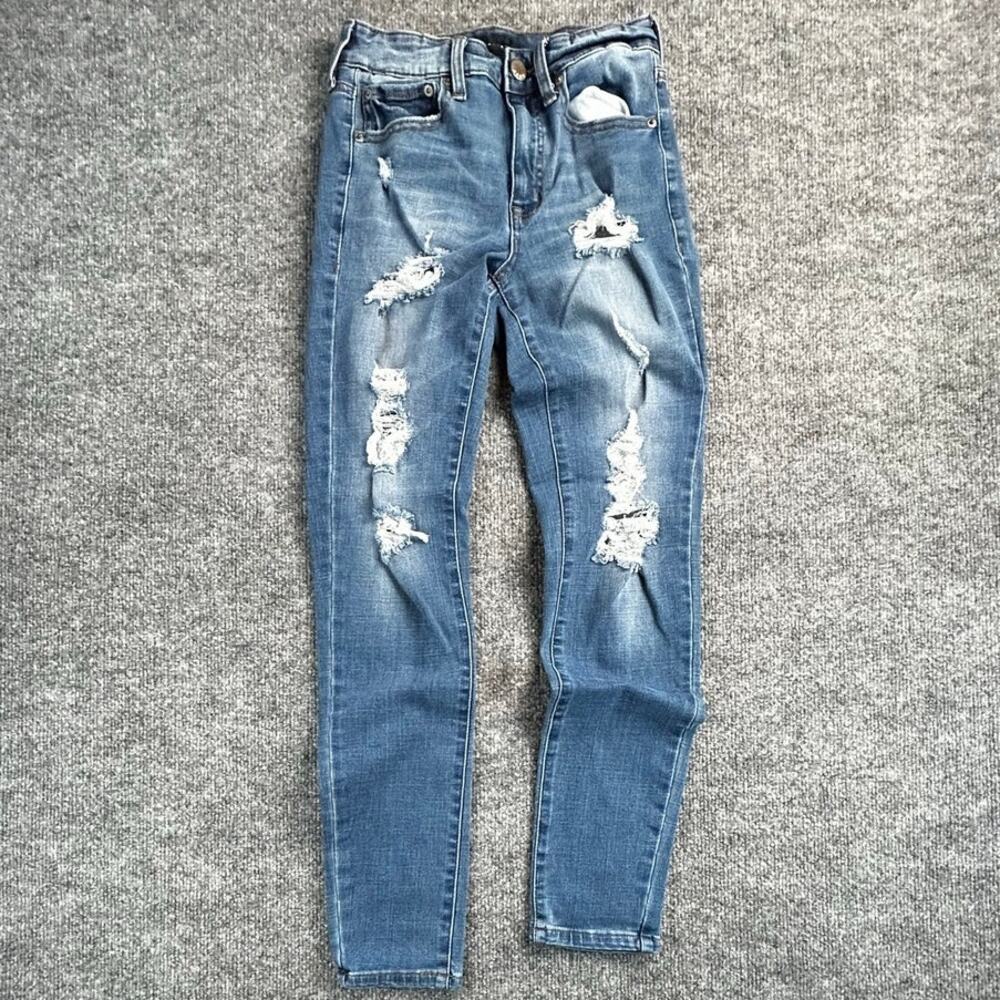 Aeropostale Women's Size 4 Regular High-Rise Distressed Skinny Jegging Jeans